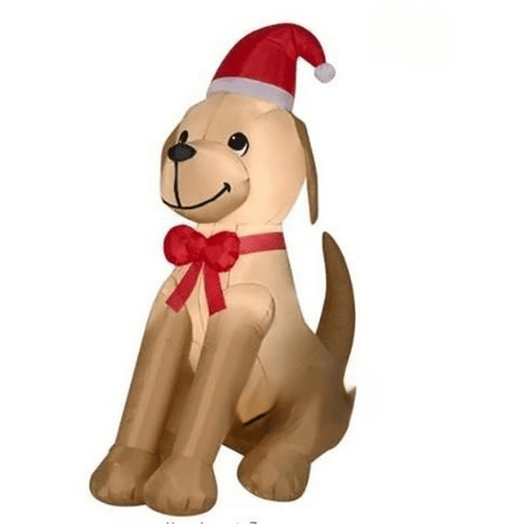 Gemmy Inflatables Christmas Inflatables 6' Christmas Golden Retriever w/ Red Bow by Gemmy Inflatable 781880208969 118638