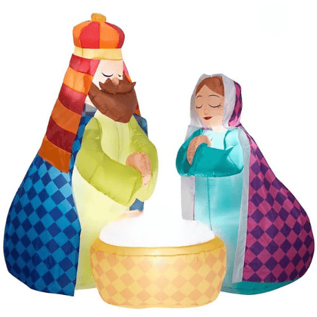 Gemmy Inflatables Christmas Inflatables 6' Gemmy Airblown Inflatable Harlequin Christmas Nativity Scene by Gemmy Inflatables 781880212416 119208 - 3723712 6'  Inflatable Harlequin Christmas Nativity Scene by Gemmy Inflatables