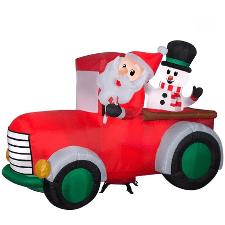 Gemmy Inflatables Christmas Inflatables 7 1/2' Gemmy Airblown Inflatable Christmas Vintage Truck w/ Santa and Snowman by Gemmy Inflatables 781880212492 119207 - 3723710 7 1/2' Christmas Vintage Truck w/ Santa and Snowman  Gemmy Inflatables