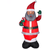 Image of Gemmy Inflatables Christmas Inflatables 7' African American Santa Claus holding Candy Cane by Gemmy Inflatable 4 1/2' Disney's The Mandalorian The Child w Christmas Stocking