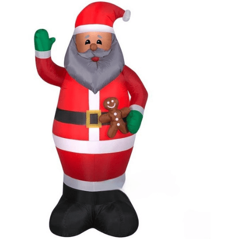 Gemmy Inflatables Christmas Inflatables 7' Gemmy Airblown Inflatable African American Santa Claus Holding A Gingerbread Cookie by Gemmy Inflatables 781880212515 119230 - 3723743 7' African American Santa Holding Gingerbread Cookie Gemmy Inflatables