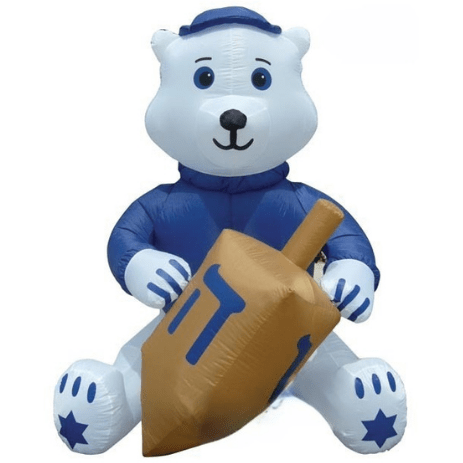Gemmy Inflatables Christmas Inflatables 7' Hanukkah Bear Holding Dreidel by Gemmy Inflatable