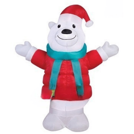 Gemmy Inflatables Christmas Inflatables 7' Polar Bear Wearing Puffy Winter Parka by Gemmy Inflatable 781880208563 39159