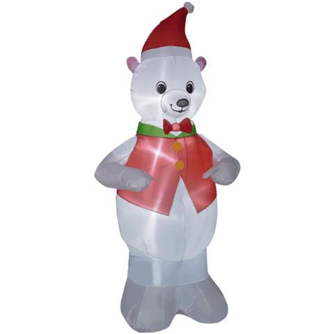 Gemmy Inflatables Christmas Inflatables 7' Polar Bear wearing Red Vest and Santa Hat by Gemmy Inflatables 112213 7' Polar Bear wearing Red Vest and Santa Hat by Gemmy Inflatables SKU# 112213