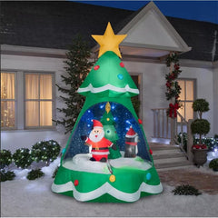 8.5' Animated Santa Spinning Snow Globe Christmas Tree by Gemmy Inflatables