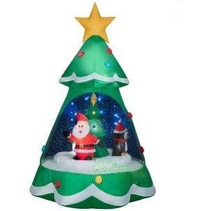 Gemmy Inflatables Christmas Inflatables 8.5' Animated Santa Spinning Snow Globe Christmas Tree by Gemmy Inflatables 781880203209 289859 8.5' Santa Spinning Snow Globe Christmas Tree Gemmy Inflatables