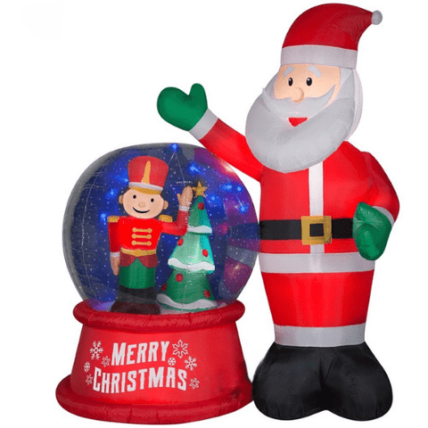 Gemmy Inflatables Christmas Inflatables 8' Christmas Animated Santa w/ Toy Soldier in Snow Globe by Gemmy Inflatable 266361 8' Christmas Animated Santa Toy Soldier Snow Globe by Gemmy Inflatable
