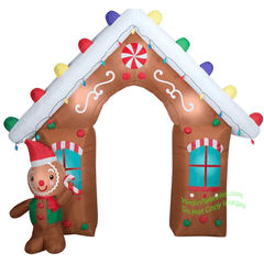 Gemmy Inflatables Christmas Inflatables 9' Gemmy Airblown Inflatable Christmas Gingerbread Man Archway by Gemmy Inflatable 781880201342 880899 9' Gemmy Airblown Inflatable Christmas Gingerbread Man Archway
