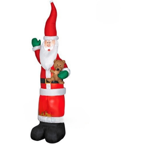 Gemmy Inflatables Christmas Inflatables 9' Tall Skinny Slender Santa w/ Teddy Bear by Gemmy Inflatables 83964