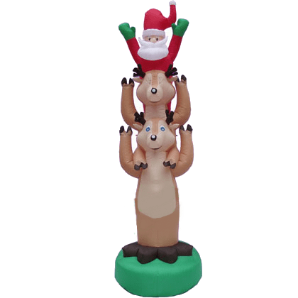 Gemmy Inflatables Christmas Inflatables 9' Totem Pole 2 Deer w/ Santa by Gemmy Inflatables GTC00037-9 9' Totem Pole 2 Deer w/ Santa by Gemmy Inflatables SKU# GTC00037-9