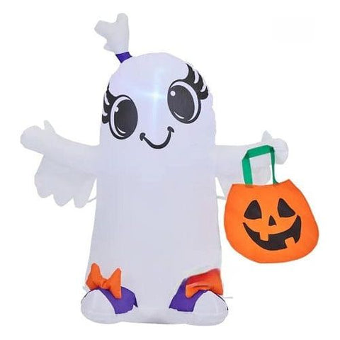 Gemmy Inflatables Halloween Imflatables 3 1/2' Halloween Ghost Girl w/ "Trick or Treat" Bag by Gemmy Inflatables 225098 - 1790177