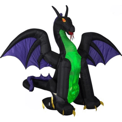 Gemmy Inflatables Halloween Inflatables 11 1/2' ANIMATED Inflatable Fire & Ice Purple & Green Dragon by Gemmy Inflatable 11' Animated Fire Ice Dragon by Gemmy Inflatable SKU# 565765-50202 A