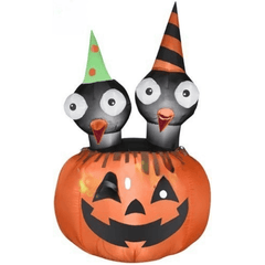 Gemmy Inflatables Halloween Inflatables 14 1/2' Gemmy Airblown Inflatable 2 Crows Nesting In Pumpkin by Gemmy Inflatables 64277 4 1/2' Inflatable 2 Crows Nesting Pumpkin by Gemmy Inflatables