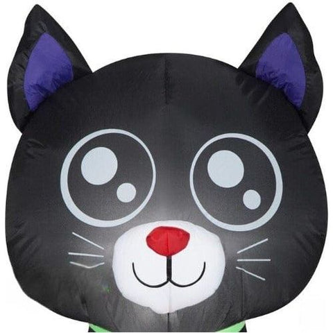 Gemmy Inflatables Halloween Inflatables 3 1/2' Halloween Black Cat w/ Pumpkin Necklace by Gemmy Inflatable 227025 - 3639403