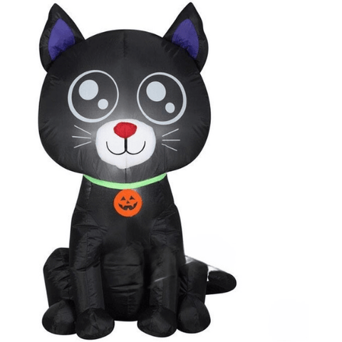 Gemmy Inflatables Halloween Inflatables 3 1/2' Halloween Black Cat w/ Pumpkin Necklace by Gemmy Inflatable 227025 - 3639403