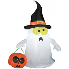 Gemmy Inflatables Halloween Inflatables 3 1/2' Halloween Ghost Wearing Witches Hat by Gemmy Inflatables 781880213000 63975