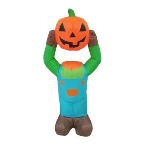 Gemmy Inflatables Halloween Inflatables 3 1/2' Halloween Pumpkin Boy Holding Head by Gemmy Inflatable GTH00136-42 3 1/2' Halloween Pumpkin Boy Holding Head by Gemmy Inflatable SKU# GTH00136-42