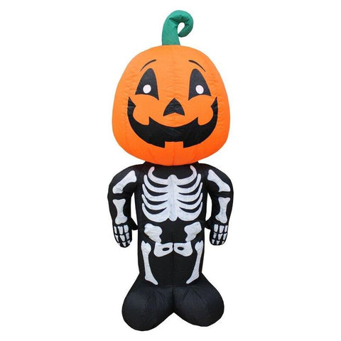 Gemmy Inflatables Halloween Inflatables 3 1/2' Halloween Skeleton Boy With A Pumpkin Head by Gemmy Inflatables 64929 A 3 1/2' Halloween Skeleton Boy With A Pumpkin Head SKU# 64929 A