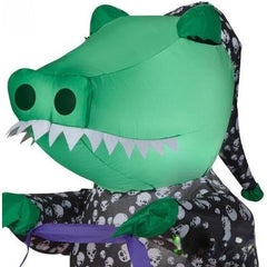 3 1/2' Halloween Sleepy Alligator in Pj's w/ Treat Bag by Gemmy Inflatable