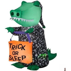 Gemmy Inflatables Halloween Inflatables 3 1/2' Halloween Sleepy Alligator in Pj's w/ Treat Bag by Gemmy Inflatable 3 1/2' Halloween Nightmare Before Christmas Jack Skellington Banner