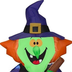 3 1/2' Halloween Witch w/ Broom by Gemmy Inflatable