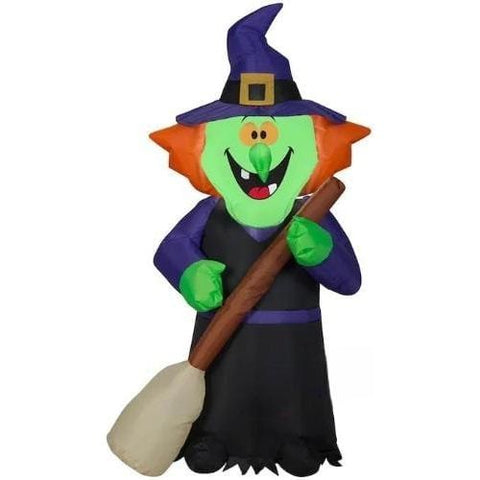 Gemmy Inflatables Halloween Inflatables 3 1/2' Halloween Witch w/ Broom by Gemmy Inflatable 5' Gemmy Airblown Inflatable Halloween Scarecrow Crow Holding Pumpkin