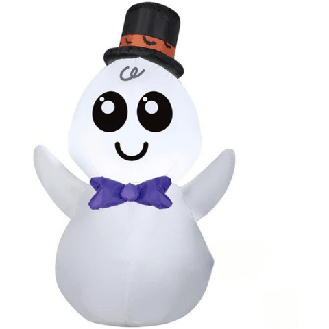 Gemmy Inflatables Halloween Inflatables 3 1/2' Happy Ghost w/ Top Hat and Bow Tie by Gemmy Inflatable 226418 - 3639402