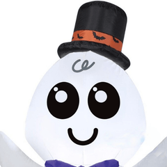 3 1/2' Happy Ghost w/ Top Hat and Bow Tie by Gemmy Inflatable