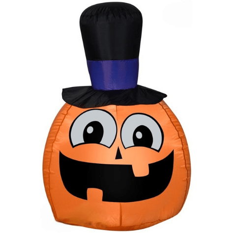 Gemmy Inflatables Halloween Inflatables 3 1/2' Happy Pumpkin w/ Top Hat by Gemmy Inflatables 781880208198 222202