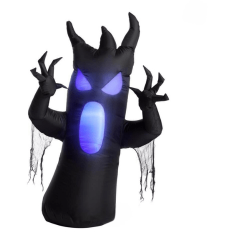 Gemmy Inflatables Halloween Inflatables 3 1/2' Mixed Media Black Scary Tree w/ Purple Face by Gemmy Inflatable 225887