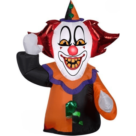 Gemmy Inflatables Halloween Inflatables 3' CAR BUDDY Happy Clown by Gemmy Inflatable 11 1/2' ANIMATED Fire & Ice Purple & Green Dragon by Gemmy Inflatable