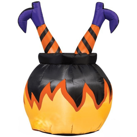 Gemmy Inflatables Halloween Inflatables 3' Halloween Witch Legs In A Cauldron by Gemmy Inflatable 7' Three Pumpkin Stack by Gemmy Inflatable SKU# 71856