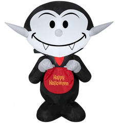 Gemmy Inflatables Halloween Inflatables 3 ½' Vampire Holding A Trick-or-Treat Candy Bag by Gemmy Inflatables 222754