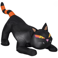 Gemmy Inflatables Halloween Inflatables 4' Halloween Black Cat w/ Orange Striped Tail by Gemmy Inflatable 225131