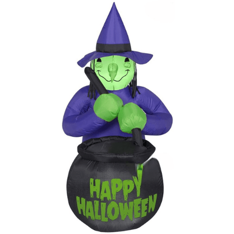 Gemmy Inflatables Halloween Inflatables 4' Witch with Cauldron Scene by Gemmy Inflatable 781880213123 73258