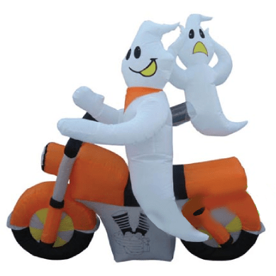 Gemmy Inflatables Halloween Inflatables 5 1/2' 2 Ghosts on Motorcycle by Gemmy Inflatables Y2175 5 1/2' 2 Ghosts on Motorcycle by Gemmy Inflatables SKU# Y2175