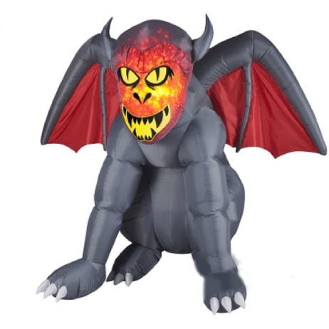 Gemmy Inflatables Halloween Inflatables 5 1/2' Fire and Ice Gray Gruesome Gargoyle by Gemmy Inflatables 086786576359 57635 5 1/2' Fire and Ice Gray Gruesome Gargoyle by Gemmy Inflatables SKU# 57635
