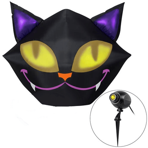 Gemmy Inflatables Halloween Inflatables 5' Projection Smiling Black Cat by Gemmy Inflatable 222957 5' Projection Smiling Black Cat by Gemmy Inflatable SKU# 222957