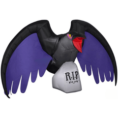 Gemmy Inflatables Halloween Inflatables 6 1/2' Halloween Mixed Media Vulture on A Tombstone by Gemmy Inflatable 225268 6 1/2' Halloween Mixed Media Vulture on A Tombstone SKU#225268