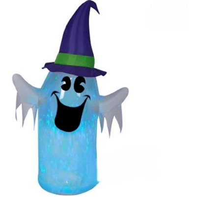 Gemmy Inflatables Halloween Inflatables 6' Clear PVC Projection Kaleidoscope Ghost w/ Witch Hat by Gemmy Inflatable 781880207382 74208