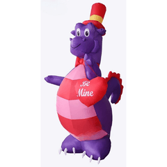 6' Purple Valentine's Day Dragon w/ Heart by Gemmy Inflatable