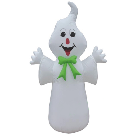Gemmy Inflatables Halloween Inflatables 7 1/2' Friendly Ghost w/ Green Bow Tie by Gemmy Inflatables Y2206 7 1/2' Friendly Ghost w/ Green Bow Tie by Gemmy Inflatables SKU# Y2206
