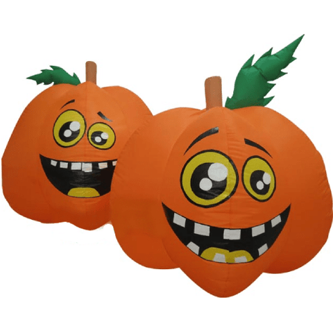 Gemmy Inflatables Halloween Inflatables 7' 2 Friendly Pumpkins w/ Funny Faces by Gemmy Inflatable QM2014H1046-120 7' 2 Friendly Pumpkins w/ Funny Faces by Gemmy Inflatable SKU# QM2014H1046-120