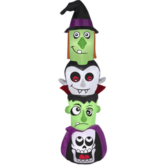 7' Halloween Character Totem Pole! Has Witch, Vampire, Frankenstein and Skeleton SKU: 73792