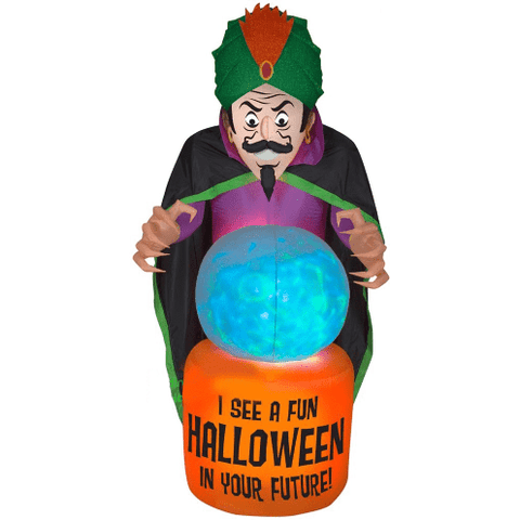 Gemmy Inflatables Halloween Inflatables 7  ½' Projection Fire & Ice Fortune Teller With Crystal Ball by Gemmy Inflatable 71966 7  ½' Projection Fire & Ice Fortune Teller With Crystal Ball by Gemmy Inflatable SKU# 71966