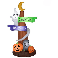Gemmy Inflatables Halloween Inflatables 8' Ghost Wrapped Around Tree w/ Signs by Gemmy Inflatable 226327