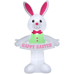 Gemmy Inflatables Inflatable Party Decorations 12 1/2' Giant Easter Bunny w/ Happy Easter Banner by Gemmy Inflatable 781880270331 440511