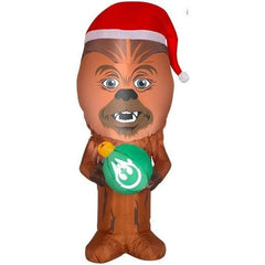 Gemmy Inflatables Inflatable Party Decorations 3 1/2' Chewbacca Holding Ornament Wearing A Santa Hat by Gemmy Inflatables 781880204299 114962 3 1/2' Chewbacca Holding Ornament Wearing Santa Hat Gemmy Inflatables