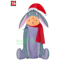 Gemmy Inflatables Inflatable Party Decorations 3 1/2' Christmas Eeyore From Winnie The Pooh Wearing A Santa Hat & A Red Scarf! by Gemmy Inflatables 781880218937 86346 Christmas Eeyore fr Winnie The Pooh Wearing A Santa Hat & A Red Scarf!