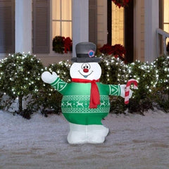 3 1/2' Christmas Frosty The Snowman Wearing An Ugly Sweater by Gemmy Inflatables